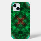 Emerald Sacred Geometry Fractal Art Case-Mate iPhoneケース (裏面)