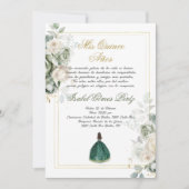 Emerald Spanish Quinceanera  招待状 (正面)