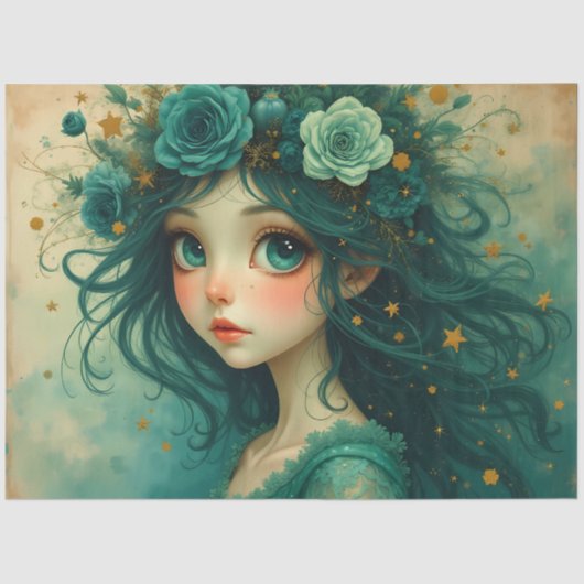 Emerald Starlight Christmas – Whimsical Fantasy 薄葉紙 (正面)