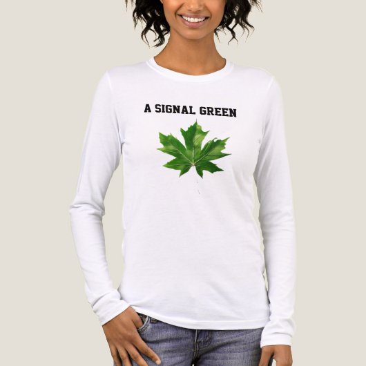 Emerald Stillness green leaf, maple leaf, トライブレンドＴシャツ (正面)