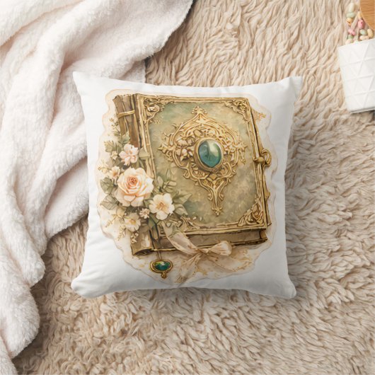 Emerald Storybook Fairytale Throw Pillow クッション (ブランケット)