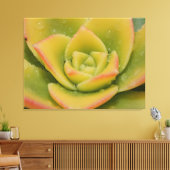Emerald Succulent Macro Canvas Wall Art Print  キャンバスプリント (インサイチュ (リビング))
