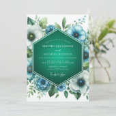 Emerald Teal Palette Wedding 招待状 (スタンド正面)