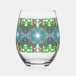 Emerald Tide Kaleidoscope ステムなしワイングラス