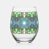 Emerald Tide Kaleidoscope ステムなしワイングラス (裏面)