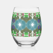 Emerald Tide Kaleidoscope ステムなしワイングラス (右)
