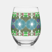 Emerald Tide Kaleidoscope ステムなしワイングラス (左)