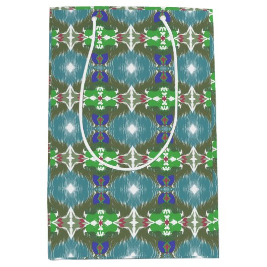 Emerald Tide Kaleidoscope ミディアムペーパーバッグ (正面)