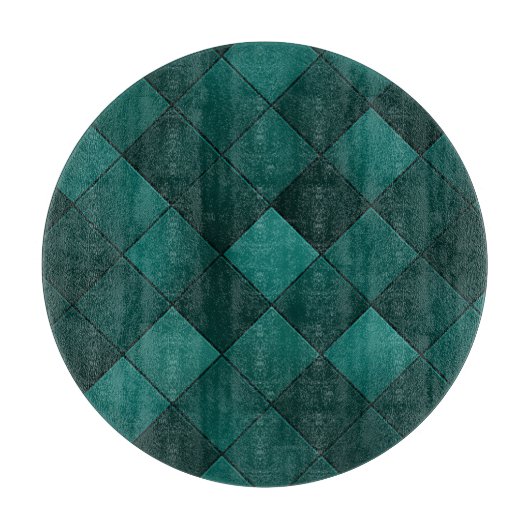 Emerald Tile Pattern – Modern Luxury カッティングボード (正面)