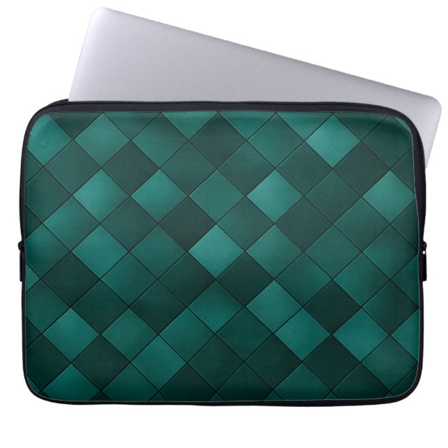 Emerald Tile Pattern – Modern Luxury ラップトップスリーブ (正面)