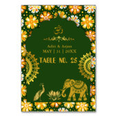 emerald traditional hindu motifs wedding seating  テーブルナンバー (正面)