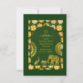 emerald traditional hindu motifs wedding thanks サンキューカード (正面)