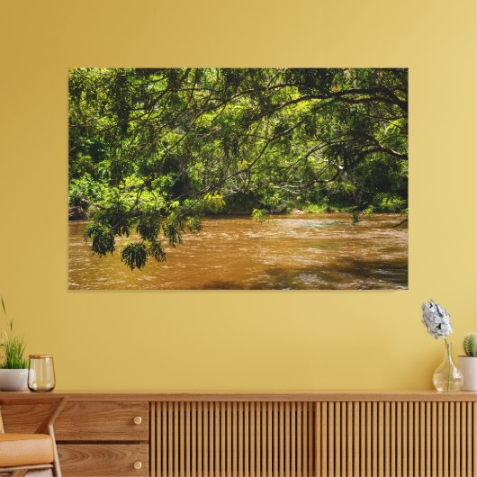 Emerald Veil over Rio Una キャンバスプリント (インサイチュ (リビング))