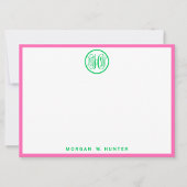 Emerald Vine Script Monogram Font DIY BG Hot Pink サンキューカード