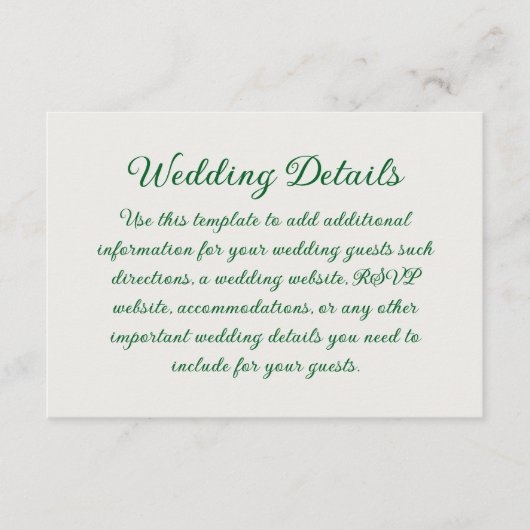 Emerald Vine Wedding エンクロージャーカード (正面)