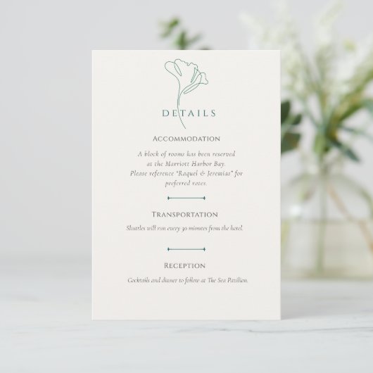 Emerald Wedding Accommodation Details card エンクロージャーカード (スタンド正面)