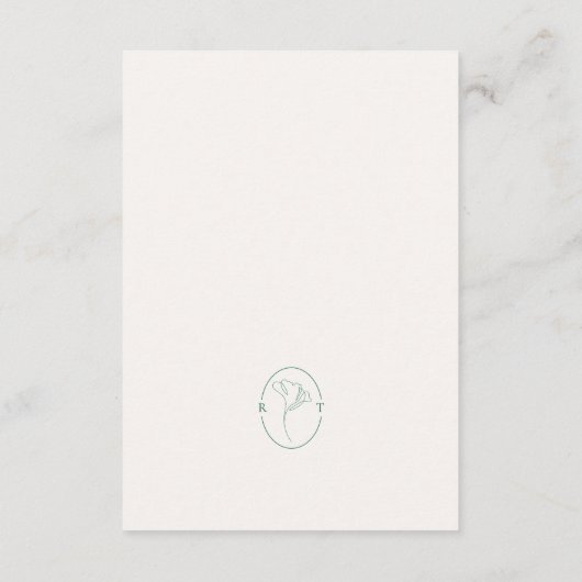 Emerald Wedding Accommodation Details card エンクロージャーカード (裏面)