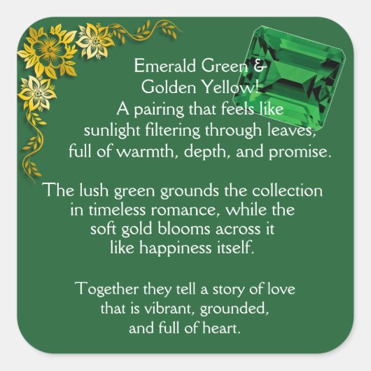 Emerald Welcome スクエアシール (正面)