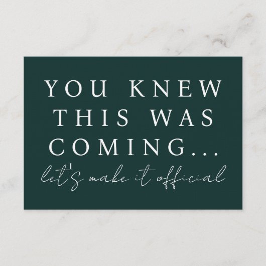 Emerald Will You Be My Bridesmaid Proposal Card 招待状 (正面)