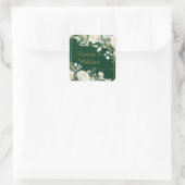 Emerald Winter Elegant Gold Floral Envelope Seal スクエアシール (バッグ)