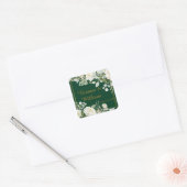 Emerald Winter Elegant Gold Floral Envelope Seal スクエアシール (封筒)