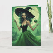 Emerald Witch curse Halloween greeting card カード (正面)