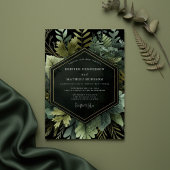 Emerald Woodland Botanical Wedding 招待状