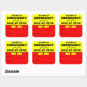 Emergency Alert 救 My Pets  Stickers スクエアシール (シート)
