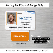  Emergency Codes Hospital Employee Photo ID Badge バッジ