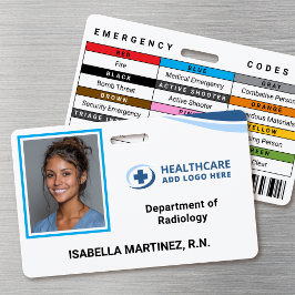  Emergency Codes Hospital Nurse Photo ID Badge バッジ