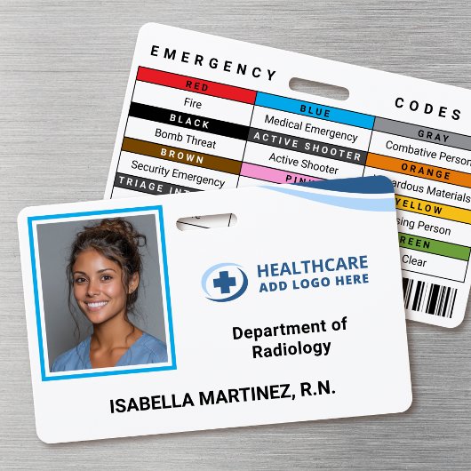  Emergency Codes Hospital Nurse Photo ID Badge バッジ
