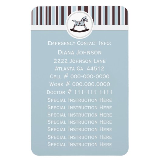 Emergency Contact: Rocking Horse Premium Magnet 2 マグネット (縦)