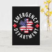 Emergency Department 4th Of July Usa Emergency Roo カード (黄色い花)