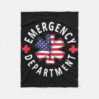 Emergency Department 4th Of July Usa Emergency Roo フリースブランケット