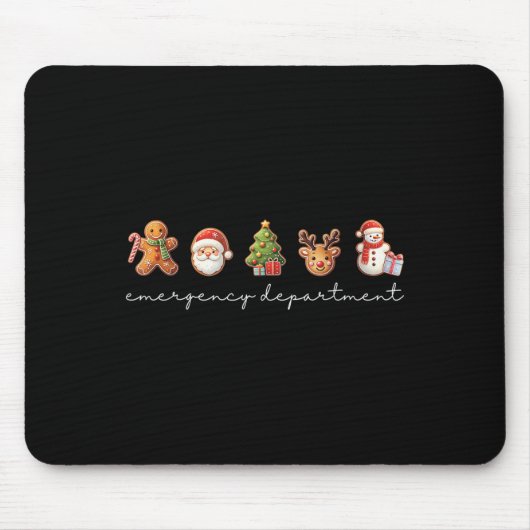 Emergency Department Christmas Ed Tech Nurse Merry マウスパッド (正面)