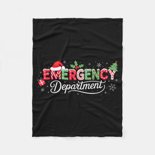 Emergency Department Christmas Santa Er  フリースブランケット (正面)