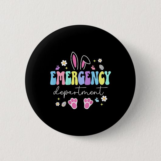 Emergency Department Easter Er Nurse Emergency Roo 缶バッジ (正面)
