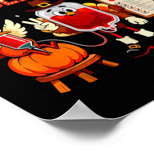 Emergency Department Gobble Crew Thanksgiving Nurs ポスター (角)