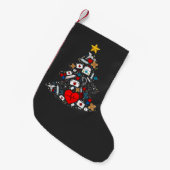 Emergency Department Xmas Tree Nurse スモールクリスマスストッキング (正面 (吊り時))