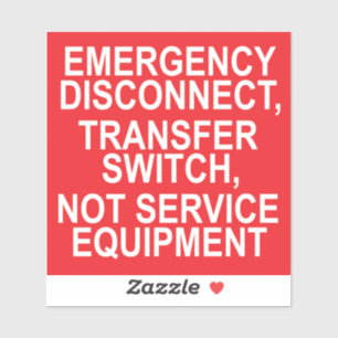 「EMERGENCY DISCONNECT TRANSFER SWITCHステッカー シール