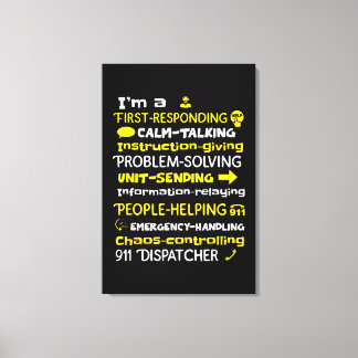 Emergency Dispatcher - Thin Yellow Line Dispatcher キャンバスプリント