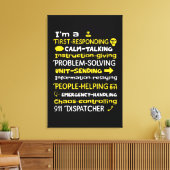 Emergency Dispatcher - Thin Yellow Line Dispatcher キャンバスプリント (インサイチュ (リビング))