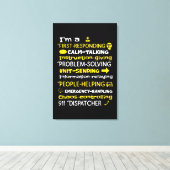 Emergency Dispatcher - Thin Yellow Line Dispatcher キャンバスプリント (インサイチュ (ウッドフロア))