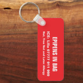 Emergency EPIPEN IN BAG,Custom Allergy Alert キーホルダー (正面)