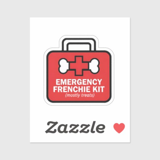 Emergency French Bulldog Treat Kit Funny Parody De シール (シート)
