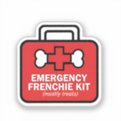 Emergency French Bulldog Treat Kit Funny Parody De シール (正面)