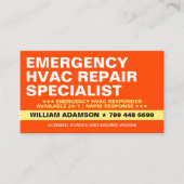 Emergency HVAC Repair Specialist | 24/7 Services 名刺 (正面)