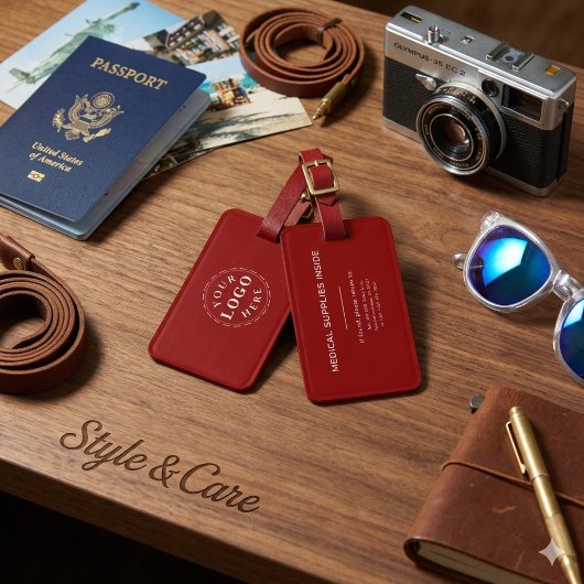 Emergency Info Medical Luggage Tag Custom Design ラゲッジタグ