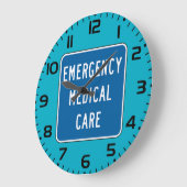 Emergency Medical Care Road Sign ラージ壁時計 (傾斜)