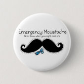Emergency moustache 缶バッジ (正面)